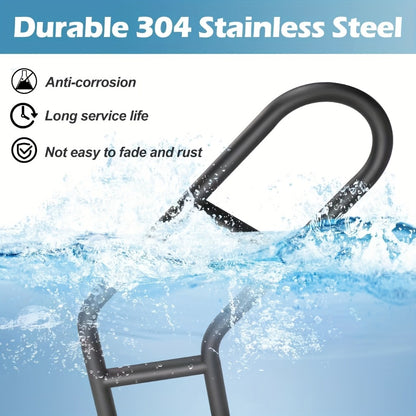 Stair Handrail Outdoor Anti-Slip Wall Mounted for 1-3 Steps – U-Shaped Carbon Steel Grab Bar, 600 lb Capacity, Rust-Resistant, for Porch, Garden, Bathroom – Safe for Elderly, Kids, Disabled & Pregnant