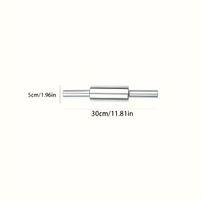 Stainless Steel Rolling Pin, Professional Non-Stick Dough Roller with Non-Slip Grip and Rounded Ends, Easy to Clean Baking Rolling Pin for Pizza Dough, Pie Crust, Pasta, Cookie, Bread, Multiple Sizes