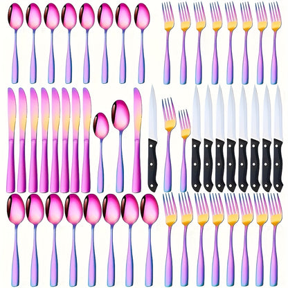 Stainless Steel Flatware Set, Mirror-Polished Cutlery Set for Home & Hotel, Gift Box Included, Dishwasher Safe Silverware for Parties, Weddings & Banquets