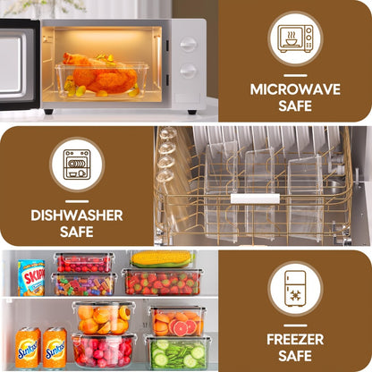 Airtight Food Storage Container Set 16/28/48 Pcs with Secure Lids, Sealed Plastic Containers for Pantry Organization, Kitchen, Travel & Outdoor Picnics – Includes Labels & Markers