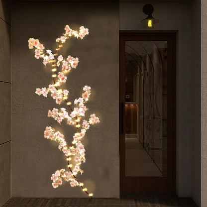 Cherry Blossom Fairy Light Garland 100 LED USB Powered – 180cm Artificial Flower String Lights for Wedding, Christmas, New Year, Spring & Home Wall Decor, Warm White IP45