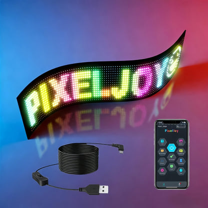 Programmable LED Sign Flexible Matrix Panel – App & USB Control, RGB Multicolor, Music Sync, Text & Animation Display for Indoor Shop, Party & Event Decoration (16×32 to 16×192)