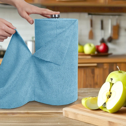 Microfiber Cleaning Cloths Reusable Paper Towel Roll Replacement – Washable Absorbent Tear-Away Dishcloths for Kitchen, Bathroom & Car | Eco-Friendly Rags 50 or 100 Pack, 12x12 Inch
