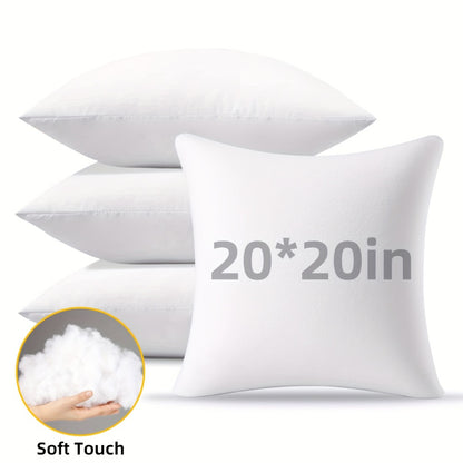 Outdoor Pillow Inserts 4/6 Pack – Soft Microfiber Fill, Waterproof & Fluffy Throw Pillow Inserts for Sofa Bed Couch, 12x20 18x18 20x20 Inch