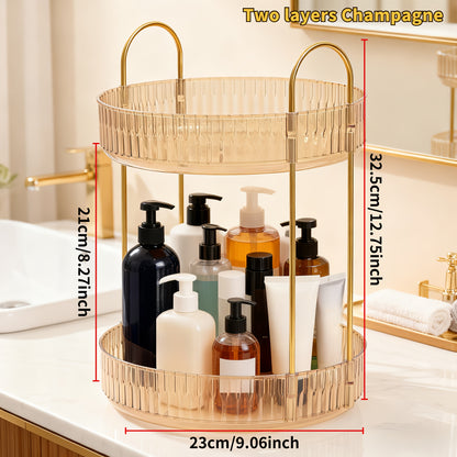 360 Rotating Makeup Organizer Skincare Storage Rack - Multi-Layer Detachable Cosmetic Organizer for Perfume, Lipstick, Skincare, Desktop Vanity Organizer for Bathroom & Bedroom