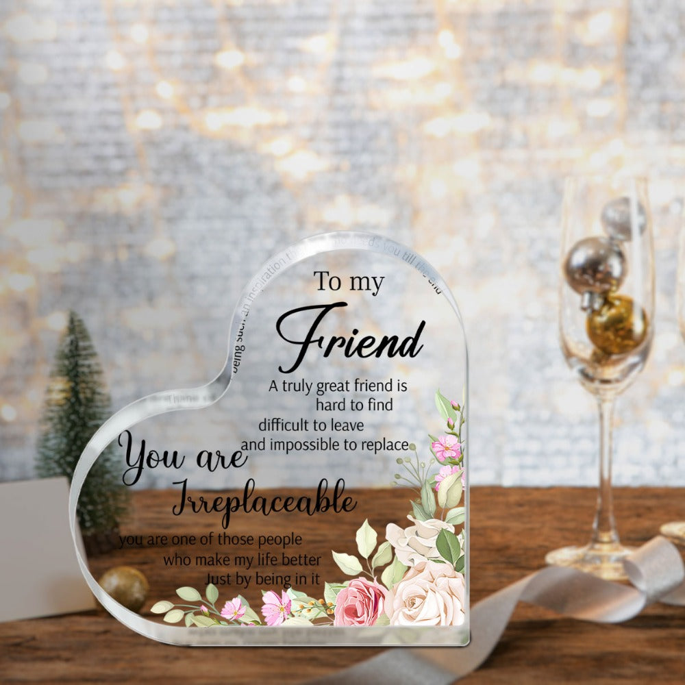 Sunflower Acrylic Friendship Gift for Women – Bestie Birthday Christmas Thank You Present Unbiological Sister BFF Keepsake