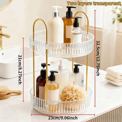 360 Rotating Makeup Organizer Skincare Storage Rack - Multi-Layer Detachable Cosmetic Organizer for Perfume, Lipstick, Skincare, Desktop Vanity Organizer for Bathroom & Bedroom