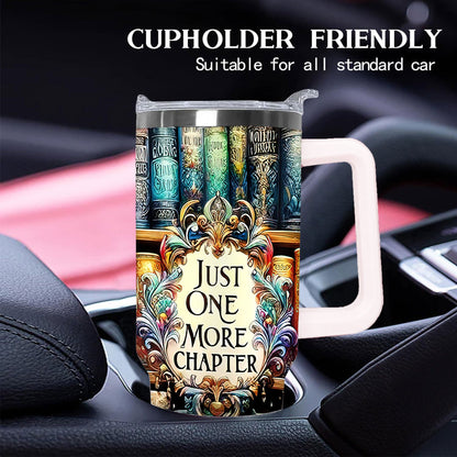 40oz Insulated Tumbler with Lid - Vibrant Bookshelf Art Double Wall Vacuum Travel Mug, Spill Proof Coffee Cup, Gift for Dad Mom, Christmas Birthday Father's Day Gift