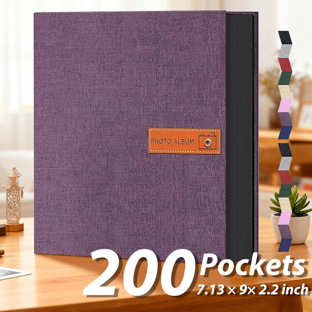 Photo Album 4x6 200 & 1000 Pockets with Label – Linen Hardcover Memory Book for Wedding, Baby, Travel, Anniversary, Birthday & Graduation Gifts