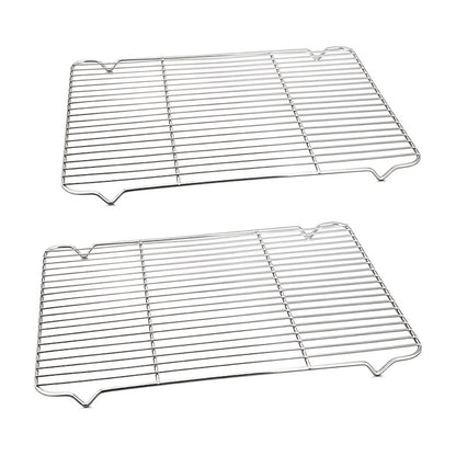 Cooling Rack 2pcs, Heavy Duty Carbon Steel Baking Rack for Cookies, Cakes and Roasting, Oven Safe Wire Rack for Grilling Turkey, Fits Standard Baking Sheet, for Home and Commercial Kitchen Use