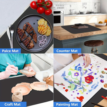 Extra Large Silicone Mat for Kitchen Counter – Nonslip Heat Resistant Countertop Protector, Nonstick Waterproof Craft Mat & Placemat, Multiple Sizes & Colors