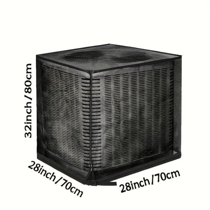 Outdoor AC Unit Cover Heavy Duty Waterproof Central Air Conditioner Cover with Mesh Vent Adjustable Straps UV Rain Snow Debris Bug Leaf Protection XS M L