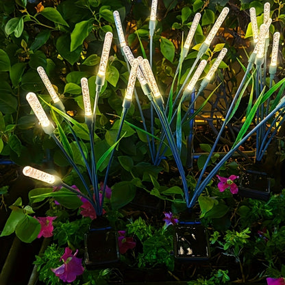 Solar Bubble Pathway Lights Outdoor 4 Pack – IP44 Waterproof Acrylic Reed Stake Lights Auto On/Off Dusk to Dawn | Warm White Solar Powered LED for Garden, Yard, Driveway, Walkway & Patio Decor