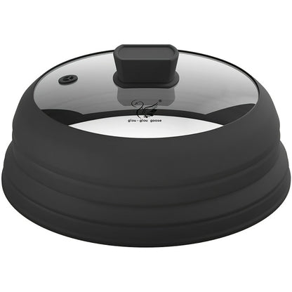 Collapsible Microwave Cover Splatter Guard with Silicone Handle - BPA Free Foldable Food Cover Lid for Microwave Oven 8.5 9.8 10.5 11.8 Inch in Black Red Grey Blue