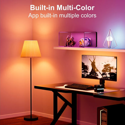 Smart Light Bulbs RGBCW Color Changing A19 E26 9W 800LM WiFi Bluetooth LED Bulb Compatible with Alexa Google Home 16 Million Colors Music Sync Dimmable for Bedroom Living Room Party Halloween Decor 2 4 6 Pack