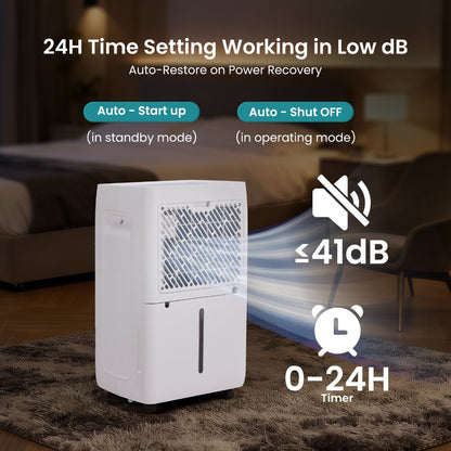 Dehumidifier for Basement 50 Pint 5500 Sq Ft with Drain Hose, Portable Home Dehumidifier for Large Room Bedroom Bathroom, 3 Modes Auto Shut-Off Quiet Fan Washable Filter Humidity Control