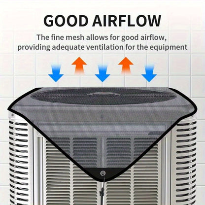 Outdoor Air Conditioner Cover 26"x26", Universal PVC Mesh AC Unit Protector, Prevents Leaves Debris Snow, Weatherproof Outdoor AC Cover for Winter Christmas Season
