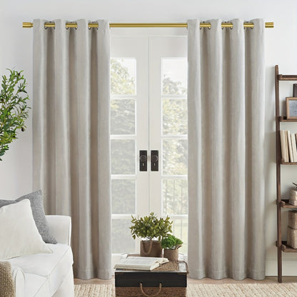 Adjustable Curtain Rods for Windows 1 Inch Diameter – Modern Decorative Drapery Rod with End Finials, 18"-45" to 36"-120" | Black, Brushed Nickel & Gold Finish