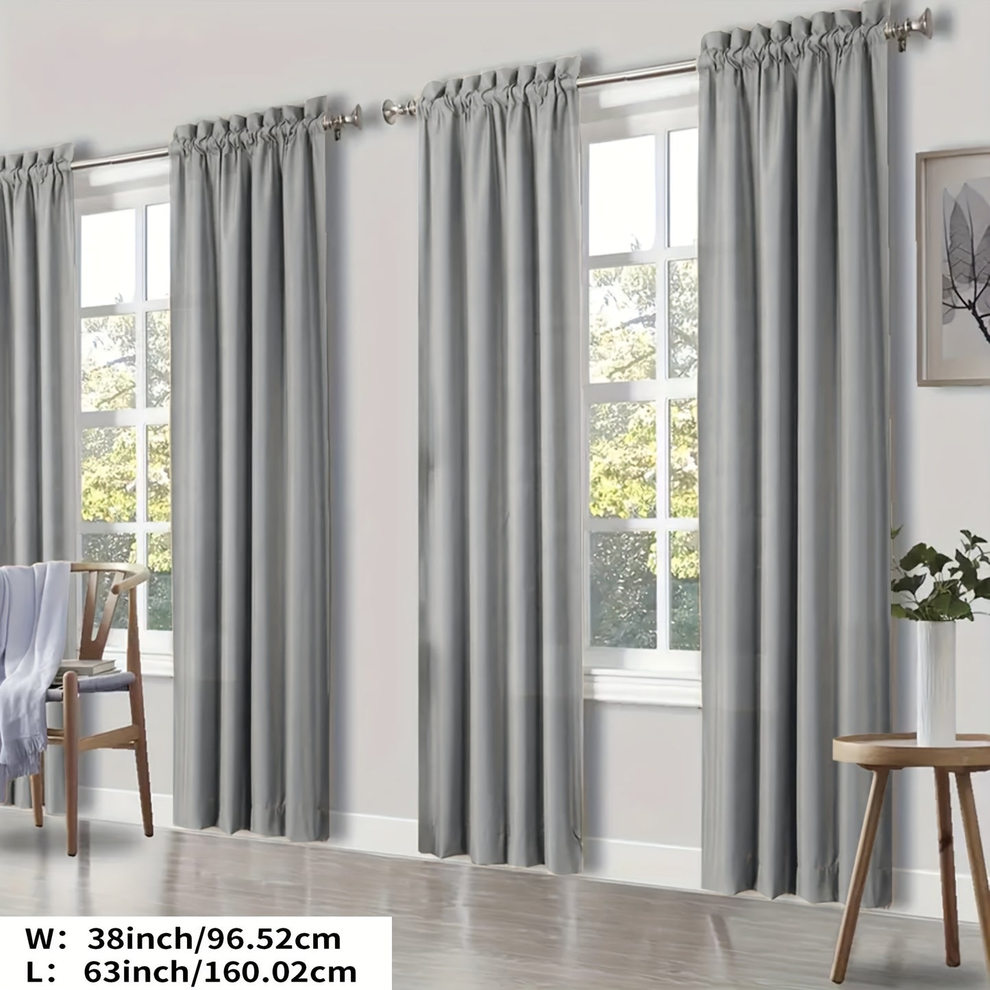 Blackout Curtains 4 Panels Thermal Insulated Room Darkening Drapes – Rod Pocket, Energy Saving, Solid Color for Bedroom & Living Room, 7 Colors & Multiple Sizes