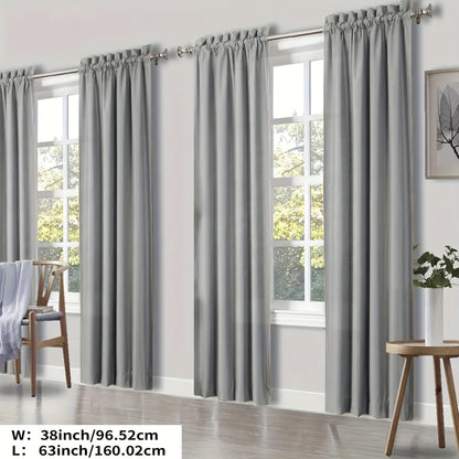 Blackout Curtains 4 Panels Thermal Insulated Room Darkening Drapes – Rod Pocket, Energy Saving, Solid Color for Bedroom & Living Room, 7 Colors & Multiple Sizes