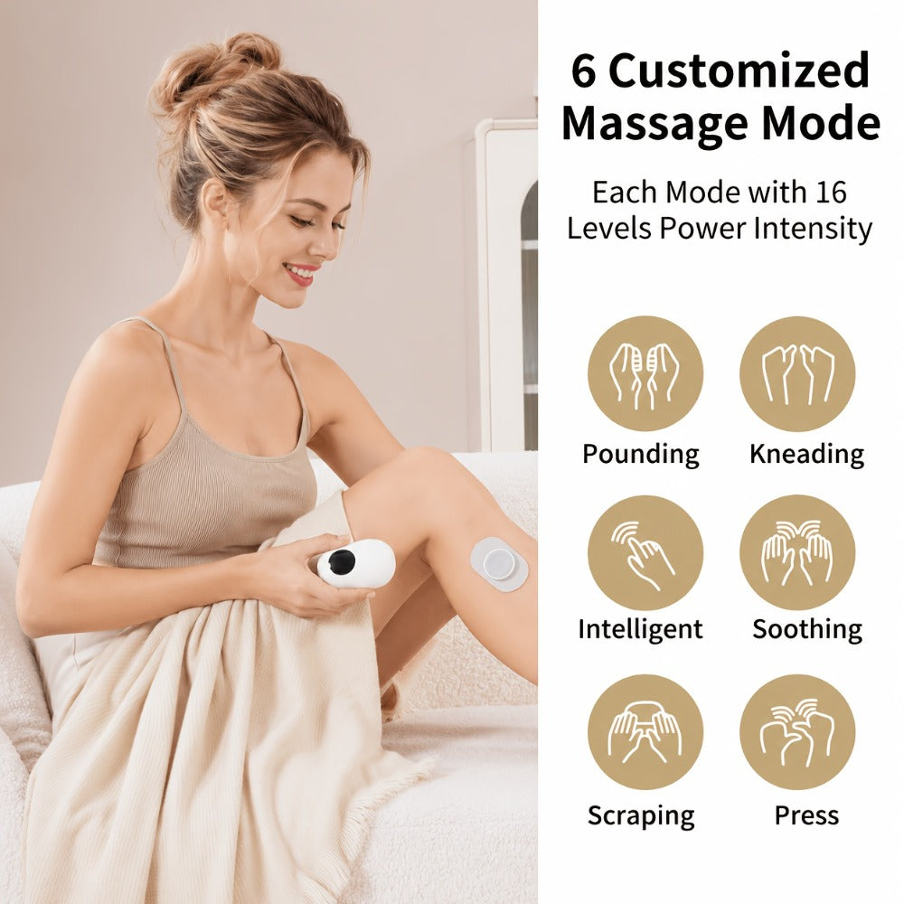 TENS EMS Muscle Stimulator Cordless Rechargeable – 6 Modes 16 Intensity Levels, Wireless Pain Relief Device for Back, Neck, Shoulder & Leg, Portable Full Body Therapy Massager with Charging Case