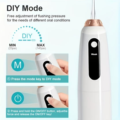 Water Flosser Oral Care Kit – 3-Mode Portable Electric Dental Cleaner, USB Rechargeable, 4-Function Nozzle, Tooth Whitening Device & Electric Toothbrush Set for Travel & Home Use