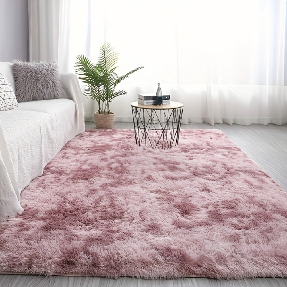 Tie Dye Plush Area Rug - Ultra Soft Thick Fluffy Durable Carpet for Living Room & Bedroom | Easy Care Portable Sofa & Coffee Table Floor Mat | Holiday Home Decor Gift Rug 63"x90" Multiple Colors