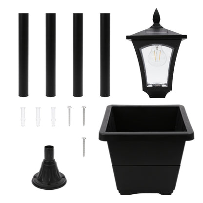 Solar Post Light Outdoor Garden Pathway Lamp IP44 Waterproof 60LM Warm White LED – Solar Powered Landscape Stake Light for Yard Driveway Patio Walkway Christmas Holiday Decoration