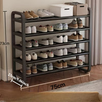 Black 5-layer shoe rack, can hold 18 pairs of shoes