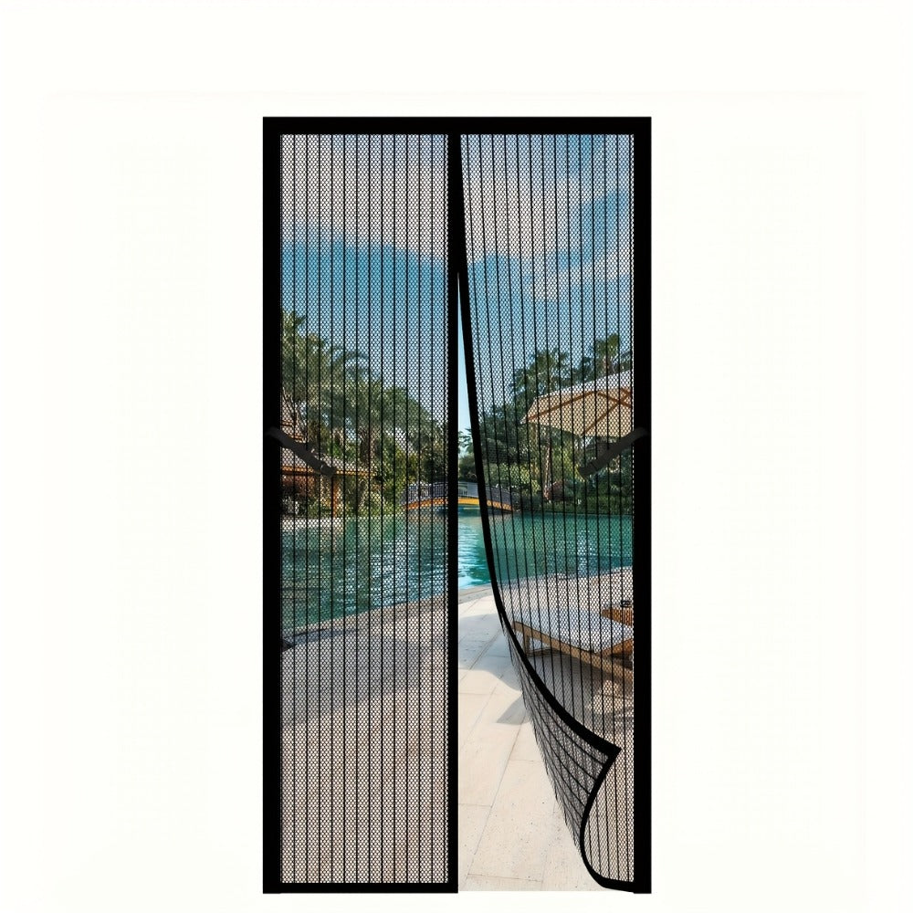 Magnetic Screen Door with Heavy Duty Metal Frame – Self-Closing Mesh Door Curtain, Insect-Proof Bug Screen with Frame Shackle, Easy Install for Indoor & Outdoor Doorways, Pet & Kid Friendly