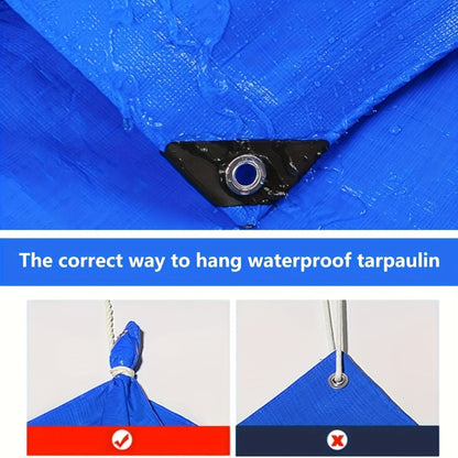Heavy Duty Tarp Waterproof UV Resistant Tarpaulin – Thickened PE Double-Sided Blue Orange Rainproof Sun Shade Cover with Grommets & Rope for Outdoor Camping Garden Vehicle Boat Protection