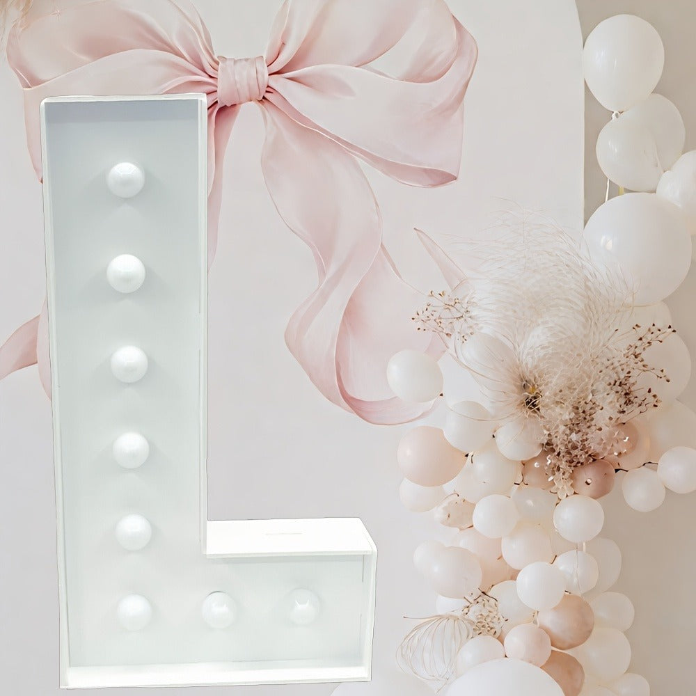 Marquee Letter Lights 3ft LED Light Up Letters for Weddings, Proposals & Celebrations - Cool White Lighted KT Board DIY Display Frame