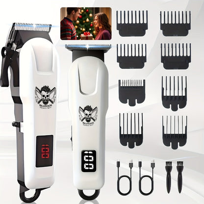 Electric Grooming Kit Hair Clipper & Razor Set USB Rechargeable with Digital Screen - 2 & 3 Piece Sets for Home Use & Salons, Professional Hair Trimmer, Great Gift for Father's Day, Birthday & Christmas