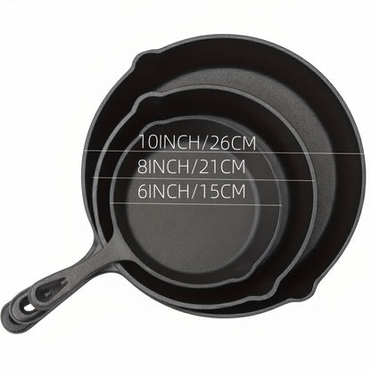Cast Iron Cookware Set for Kitchen Camping BBQ - Non-Stick Skillet Dutch Pot Frying Pan Baking Tray Griddle Options, Oven Safe Stovetop Campfire Cookware for Home RV Holiday Cooking Multiple Set Choices
