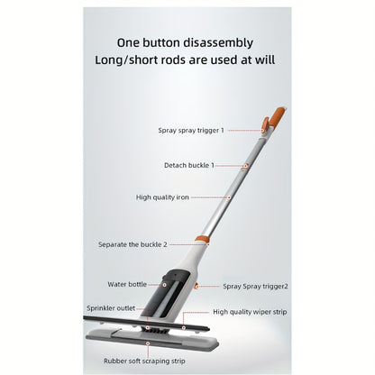 3-in-1 Glass Cleaning Kit with Durable Metal Pole & Scraper, Window Cleaner Tool for High Windows Shower Doors Car Windshields, Home Glass Cleaning Squeegee Set