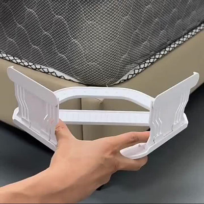 Bed Sheet Holder Straps – Heavy-Duty Mattress Sheet Grippers, No More Loose Bedding, Universal Fit for All Mattress Depths & Sheet Styles, Easy One-Time Installation, White & Gray