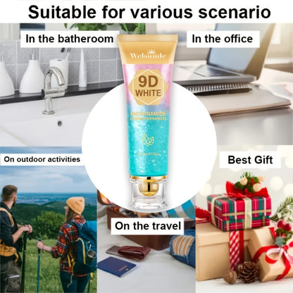 Niacinamide Toothpaste 9D Whitening Toothpaste for Stain Removal Fresh Breath Deep Cleansing Enamel Protection Minty Flavor Gentle on Gums Travel Size Oral Care for Women Men Daily Use