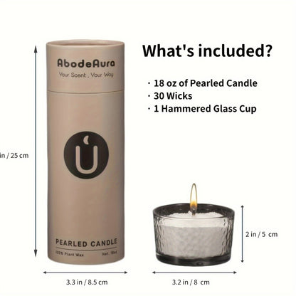 Multi-Wick Scented Candle 18 oz - Palm Wax Long Burning Candle in Glass Jar 30 Wicks Refillable Sand Candle for Home Decor Bedroom Living Room Aromatherapy Gift