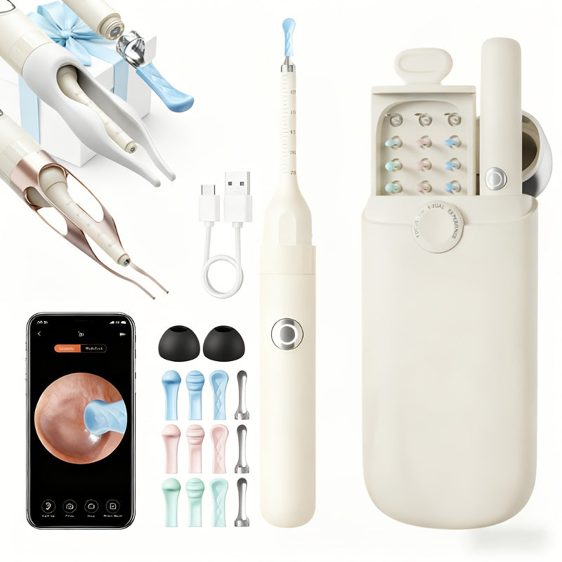 Earwax Removal Tool Set with Light & Camera – Rechargeable Ear Cleaning Kit for iOS & Android, Ear Wax Remover with Otoscope