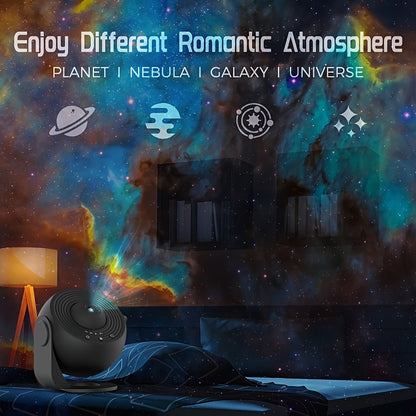 Star Projector Galaxy Aurora Night Light – 13-in-1 Planetarium Projector for Bedroom, Kids Room & Home Theater with Atmospheric LED Lighting