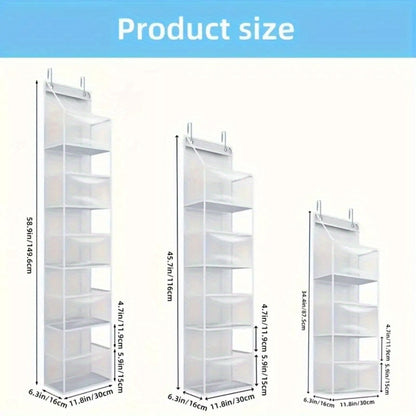 Hanging Storage Bag 4 & 6 Layer Foldable Non-Woven Organizer for Bedroom Bathroom Office Nursery Space Saving