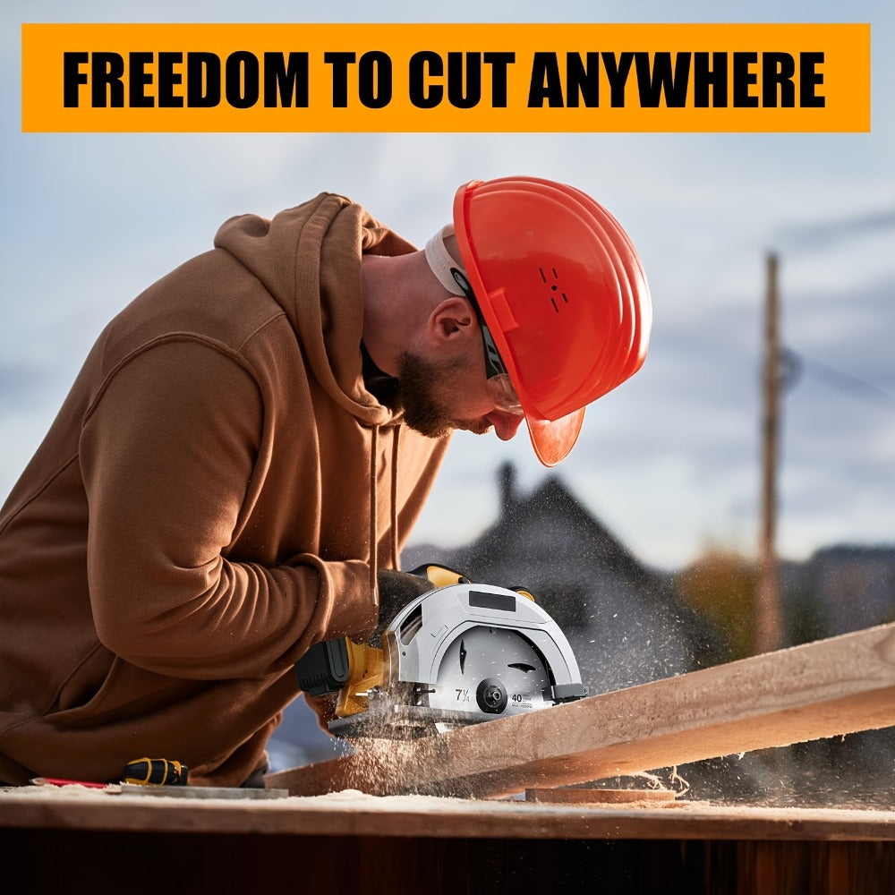 Brushless Cordless Circular Saw for Dewalt 20V MAX Battery - 7-1/4 Inch 0-50° Bevel Cut Electric Saw with Saw Blades Included