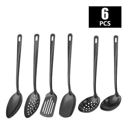 6 Piece Korean Style Stainless Steel Kitchen Utensil Set Cooking Spoons Spatula Ladle Strainer Hot Pot Clips for Cooking Buffet Restaurant