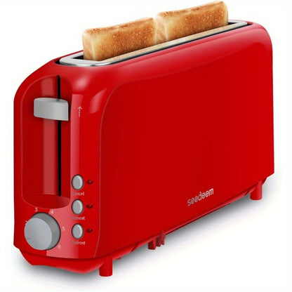 2-Slice Toaster – 6 Shade Settings, Cancel, Reheat & Defrost Functions, Removable Crumb Tray, 750W Compact Design for Bread, Waffles & Bagels, Available in Red, White, Black, Yellow, Pink & Blue