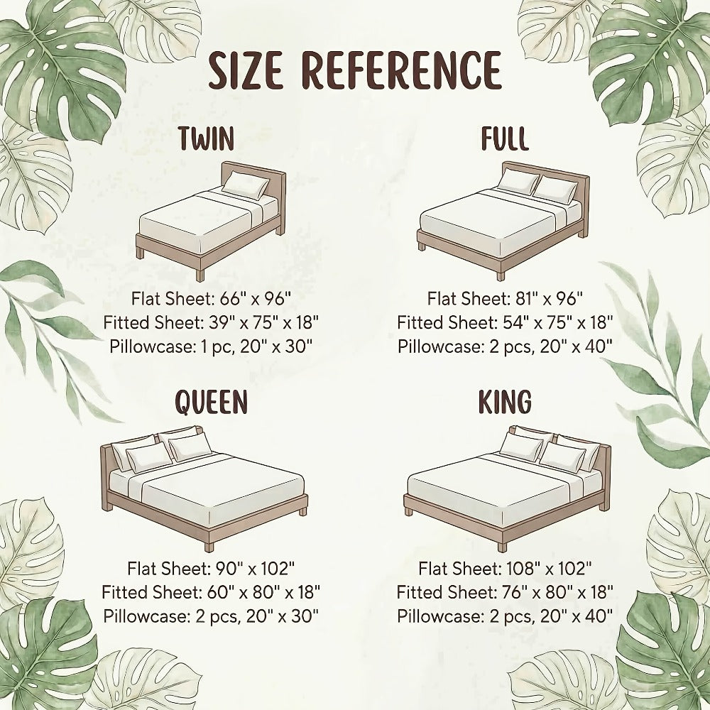Bamboo Fiber Bed Sheet Set 4-Piece – Cooling Sheets, Hypoallergenic, Deep Pocket Fitted Sheet, Wrinkle-Free Bedding for All Seasons, Twin Full Queen King