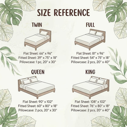 Bamboo Fiber Bed Sheet Set 4-Piece – Cooling Sheets, Hypoallergenic, Deep Pocket Fitted Sheet, Wrinkle-Free Bedding for All Seasons, Twin Full Queen King