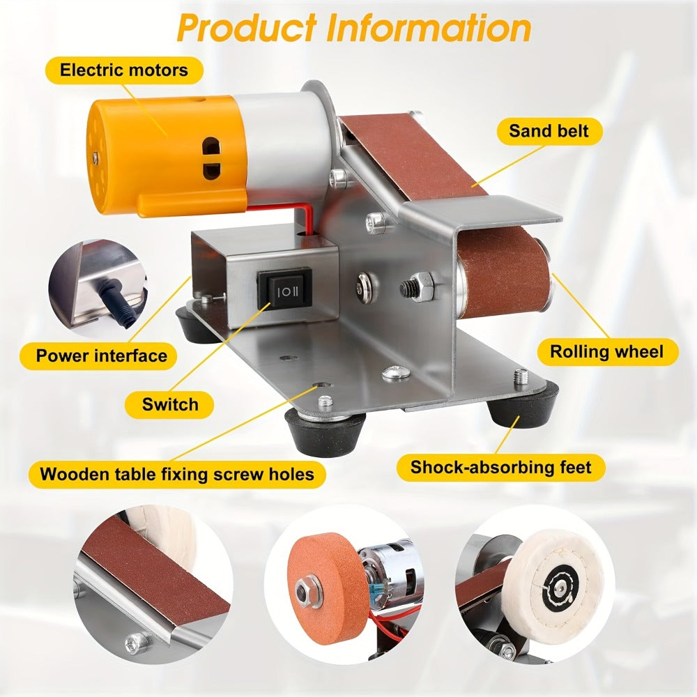 Electric Bench Grinder & Knife Sharpener - 15° Angle 7-Speed Tabletop Sanding Machine for Woodworking, Metal Grinding & Knife Making