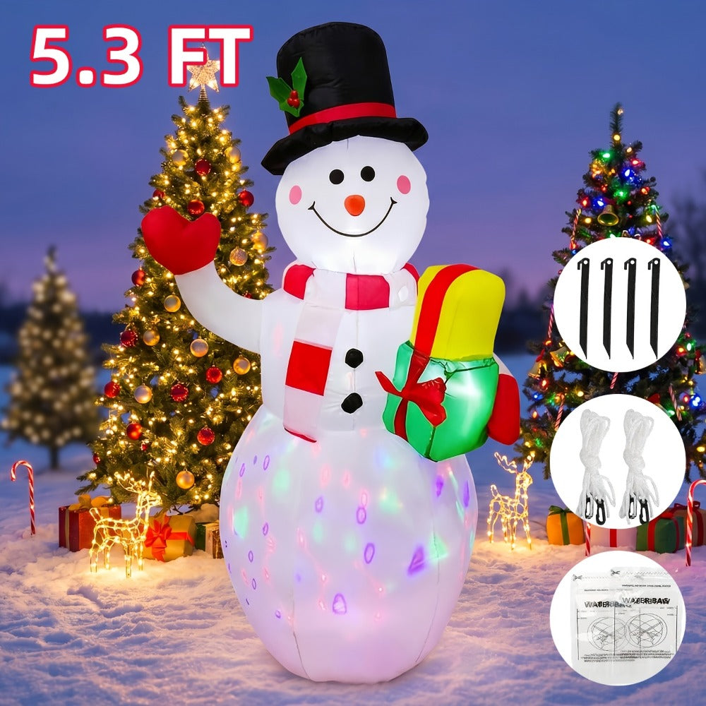 Christmas Inflatable Decoration with LED & Music – Head-Shaking Santa Claus on Polar Bear or Snowman, 7FT Blow Up Yard Decor with Recording Function, IP55 Outdoor Garden Lawn Party