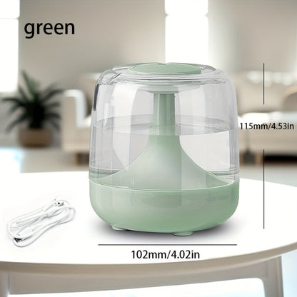 Cool Mist Humidifier with 7-Color Night Light & Transparent Tank | USB Quiet Humidifier 24H Runtime, 2-Speed Mist, Top-Fill Design for Bedroom, Office & Small Spaces | White & Green