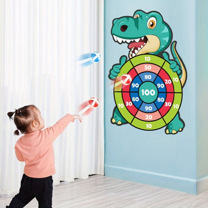 Dinosaur Sticky Target Ball Set with Blue Bow – Multiple Game Modes, Party Favor for Kids, Safe & Durable Fun Toy Gift for Her & Him